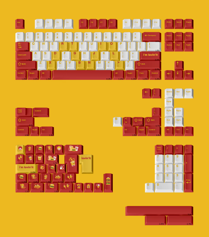 McDonald’s Keycap Set – Premium PBT Mechanical Keycaps