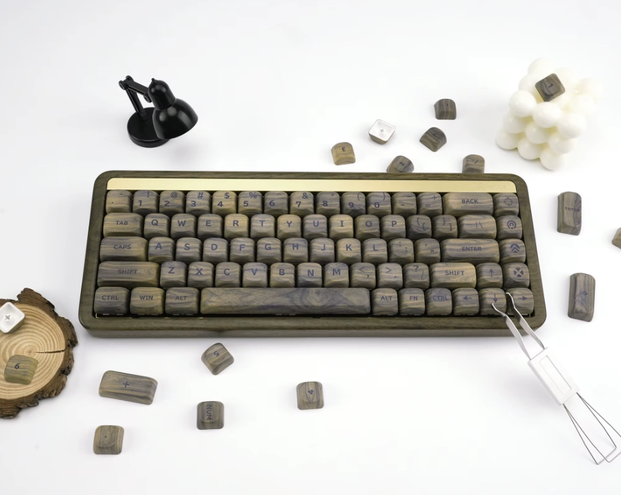 Walnut Keycap Set – PBT MOA Profile Mechanical Keycaps (130 Keys)