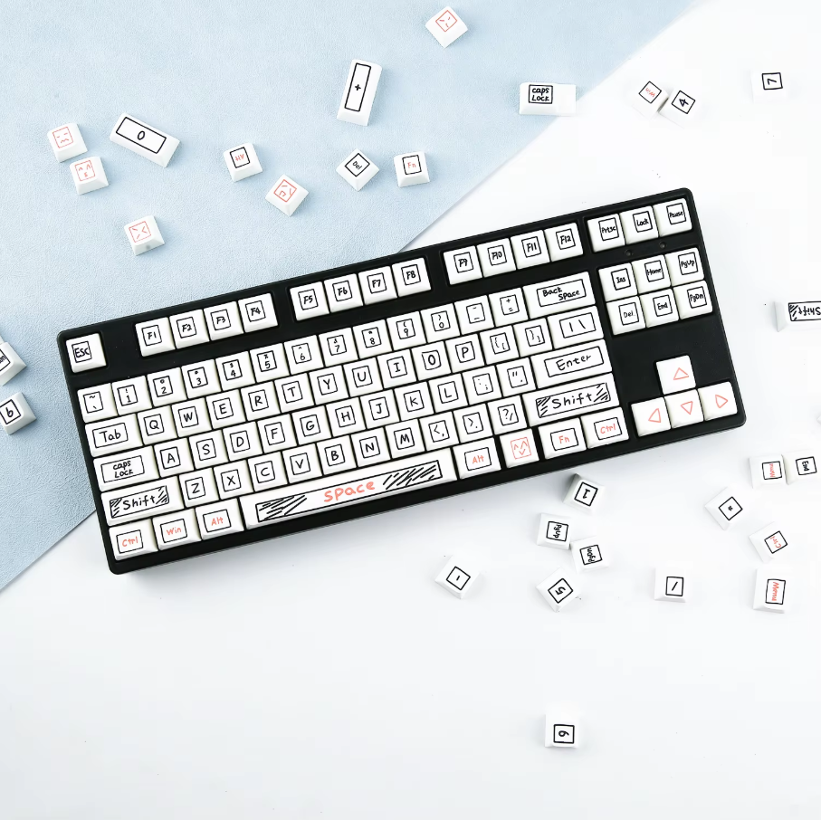 Graffiti Keycap Set – PBT XDA Profile Mechanical Keycaps (125 Keys)