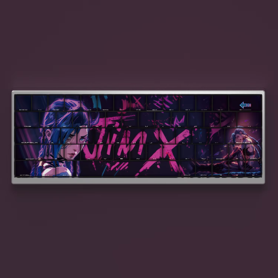 Jinx Keycap Set – Arcane-Inspired PBT Side-Printed Mechanical Keycaps (113 Keys)