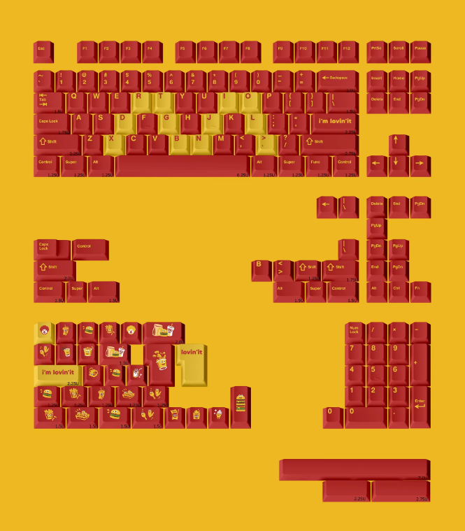 McDonald’s Keycap Set – Premium PBT Mechanical Keycaps