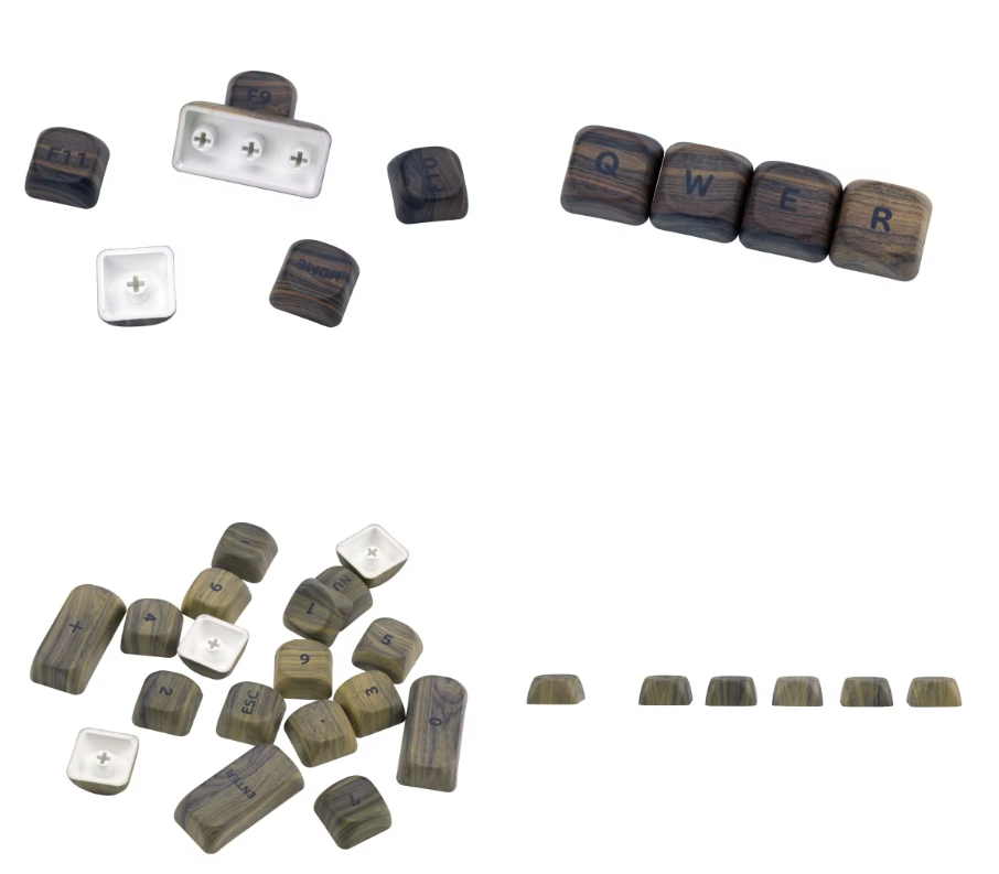 Walnut Keycap Set – PBT MOA Profile Mechanical Keycaps (130 Keys)