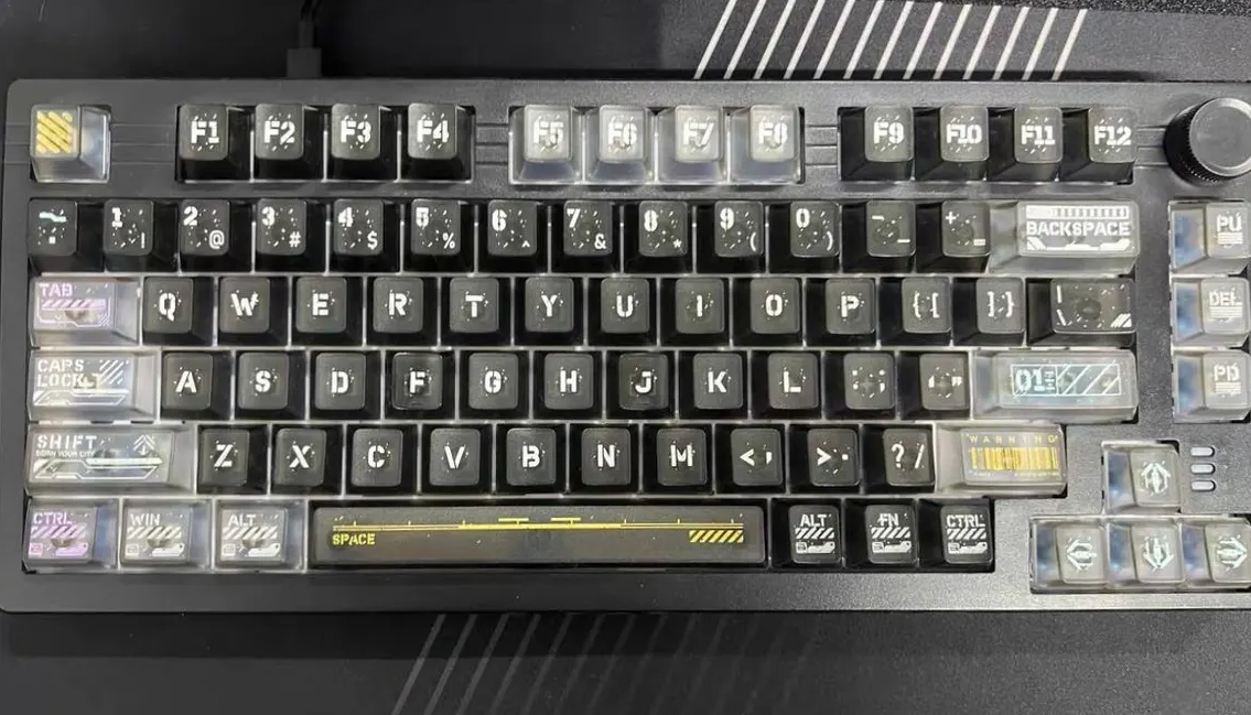 Cyberpunk Cyber Ruins Keycap Set – PBT + PC Mechanical Keycaps (120 Keys)