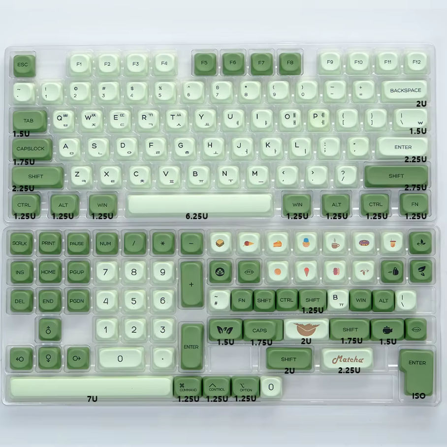 Matcha Keycap Set – Premium PBT KOA Profile Mechanical Keycaps (143 Keys)