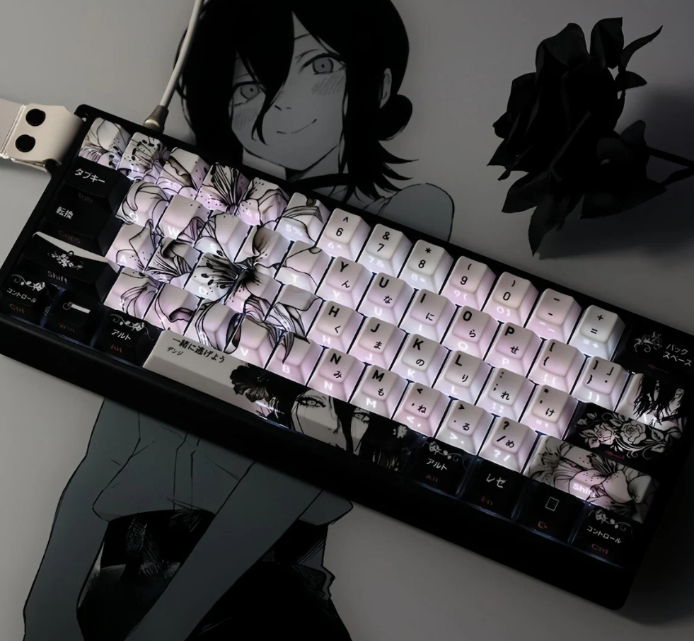 Reze Keycap Set – Manga-Inspired PBT Mechanical Keycaps (124 Keys)
