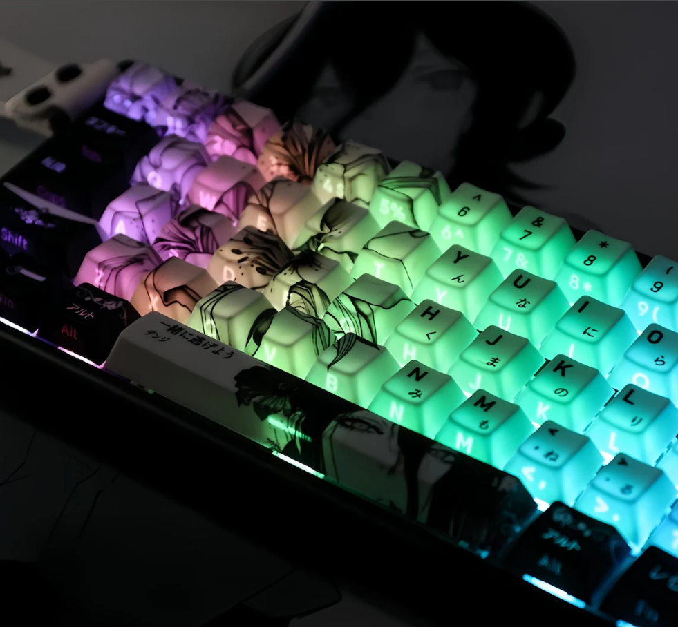 Reze Keycap Set – Manga-Inspired PBT Mechanical Keycaps (124 Keys)