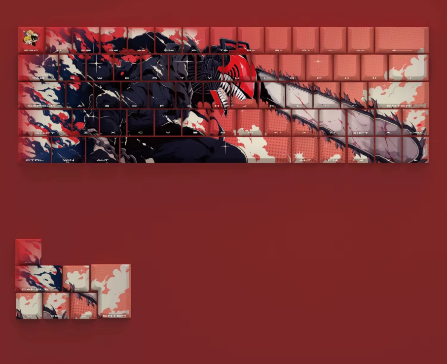 Chainsaw Man Keycap Set – Denji & Makima PBT Mechanical Keycaps (MX Compatible)