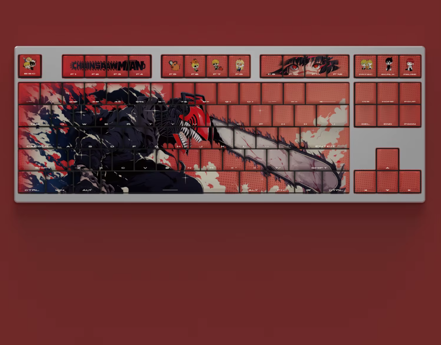 Chainsaw Man Keycap Set – Denji & Makima PBT Mechanical Keycaps (MX Compatible)